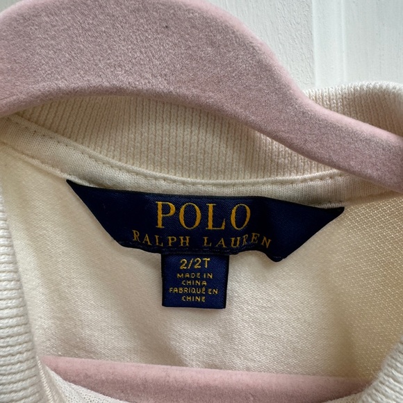 Polo Ralph Lauren 2T Girls Formal Light Cream Collared Long Sleeve Peplum Blouse - Picture 3 of 4